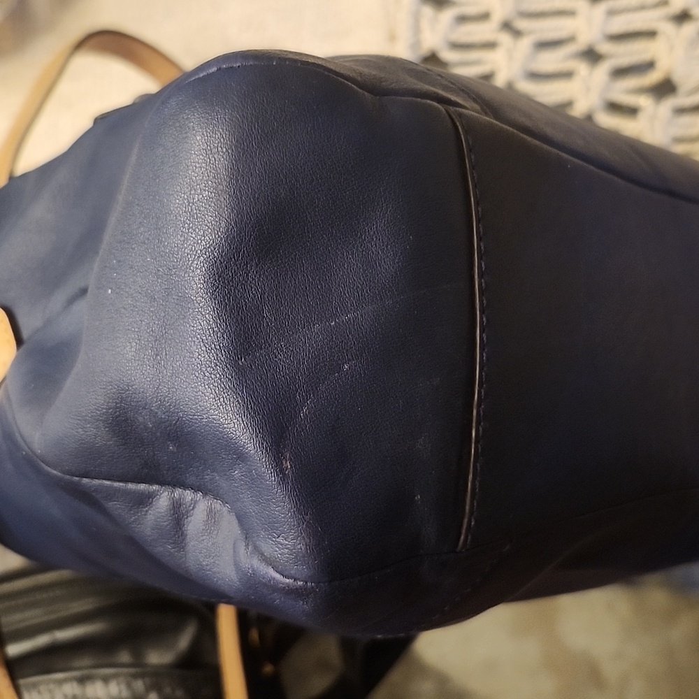 Coach Daisy Spectator Mia Leather Bag F1380-F23911 Color Block Navy, Teal, Tan - Picture 11 of 16
